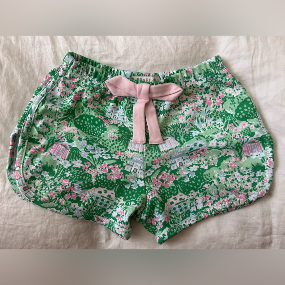 The Beaufort Bonnet Company Green and Pink Kids Shorts
